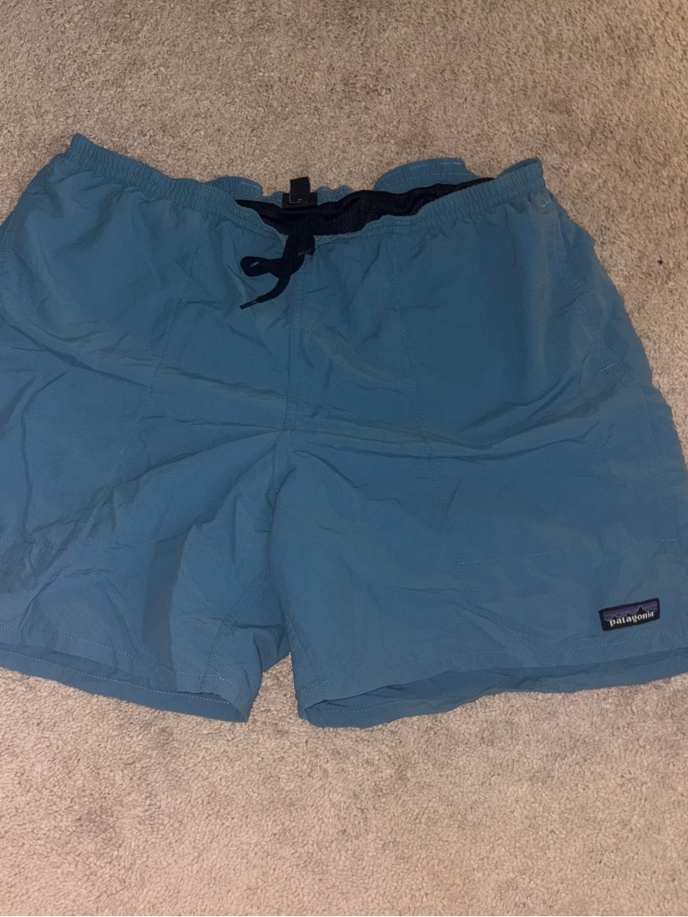 Patagonia Men’s Teal Swim Trunks with Black Waistband